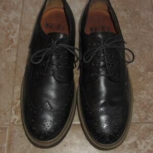 Aldo Mr. B's Black Brogue Leather Wingtip Oxfords size 10